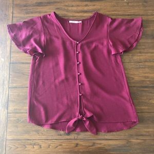 Francesca’s Button Down Short Sleeve Shirt